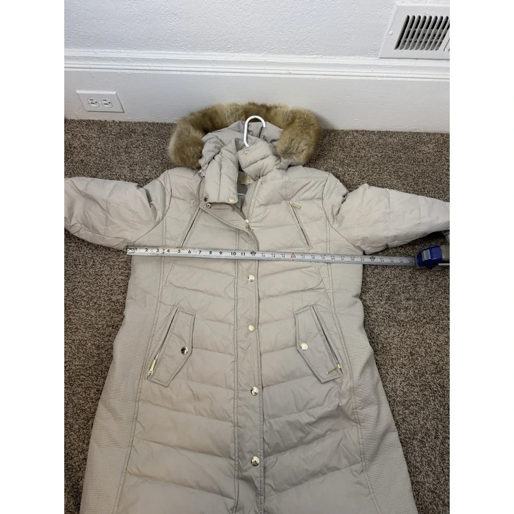 Michael Kors Women's Grey Faux Fur Hooded Puffer‎ Coat Sz Plus XL